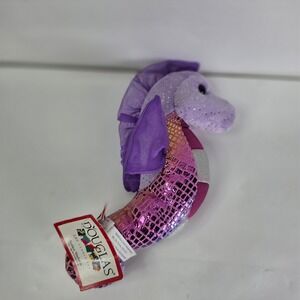 Douglas Cuddle Toy Purple Seahorse‎ Plush Sparkle Pink Scale 10 Inch Stuffed Sea